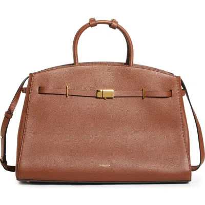 Demellier New York Leather Satchel In Brown