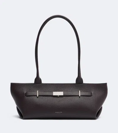 Demellier New York Leather Shoulder Bag In Burgundy