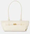 Demellier The New York Lizard Embossed Leather Shoulder Bag In White