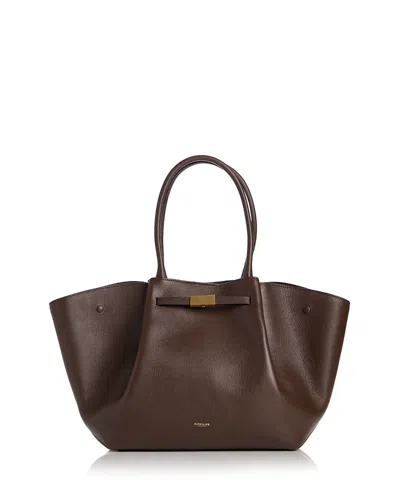 Demellier Small New York Leather Shoulder Bag In Brown