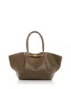 Demellier New York Leather Tote In Olive