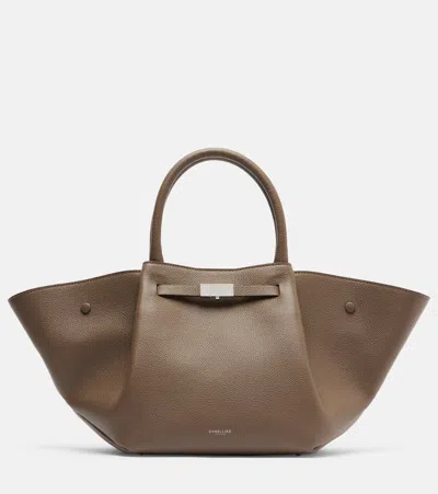 Demellier New York Medium Leather Top-handle Bag In Brown