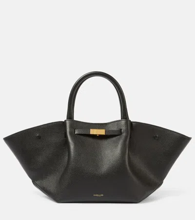 Demellier New York Medium Leather Tote Bag In Black