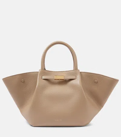 Demellier New York Medium Leather Tote Bag In Brown