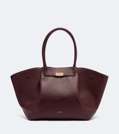 Demellier New York Medium Leather Tote Bag In Burgundy