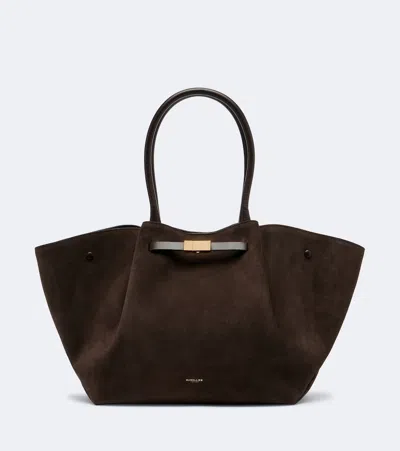 Demellier New York Medium Suede Tote Bag In Braun