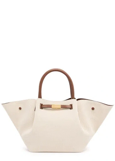 Demellier New York Midi Canvas Tote In White