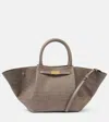 Demellier New York Midi Croc-effect Leather Tote Bag In Grey