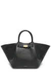 Demellier New York Midi Grained Leather Tote In Black