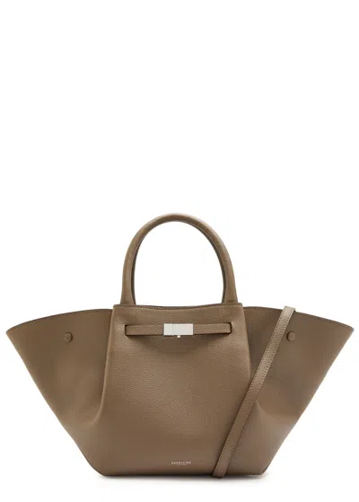 Demellier New York Midi Grained Leather Tote In Purple