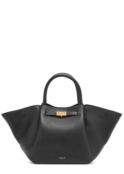 Demellier New York Midi Leather Tote In Black