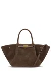 Demellier New York Midi Suede Tote In Brown