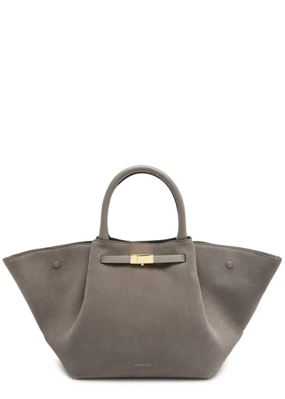 Demellier New York Midi Suede Tote In Gray