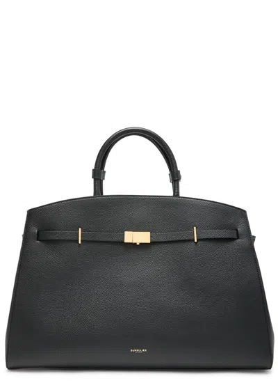 Demellier New York Small Grained Leather Top Handle Bag In Black