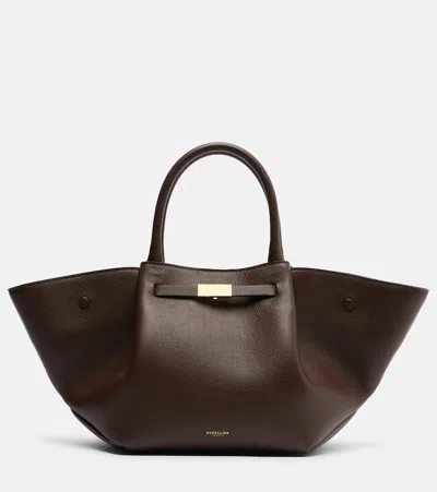 Demellier New York Small Leather Tote Bag In Brown