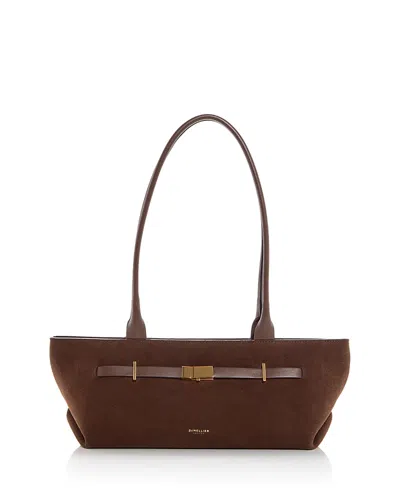Demellier New York Suede Shoulder Bag In Brown