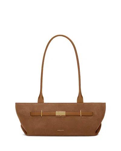 Demellier New York Suede Shoulder Bag In Brown