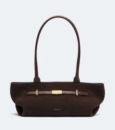 Demellier New York Suede Shoulder Bag In Brown