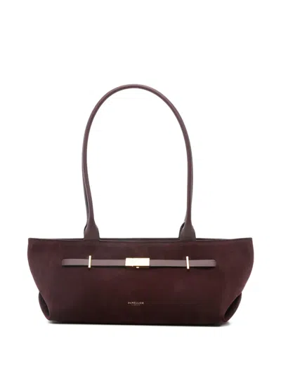 Demellier New York Suede Shoulder Bag In Red