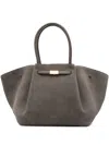Demellier New York Suede Tote Bag In Gray