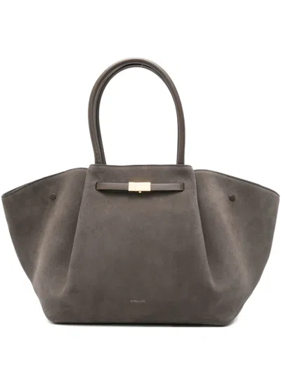 Demellier New York Suede Tote Bag In Gray