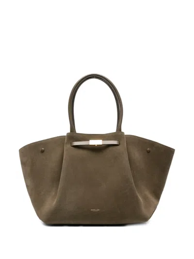 Demellier New York Suede Tote Bag In Green