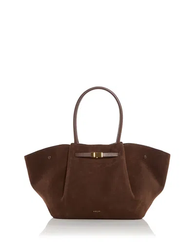 Demellier New York Suede Tote In Brown