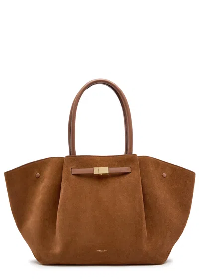 Demellier New York Suede Tote In Brown