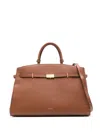 Demellier The Hudson Grained Leather Top Handle Bag In Brown