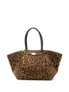Demellier Medium Leopard-effect Calf Hair New York Tote Bag In Brown