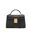 Demellier Womens Black Croc Effect Paris Leather Shoulder Bag In Black