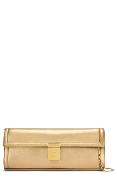 Demellier Paris Leather Clutch In Gold