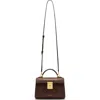 Demellier Paris Lizard Embossed Leather Top Handle Bag In Burgundy