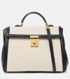 Demellier Paris Midi Leather-trimmed Canvas Tote Bag In White