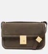 Demellier Schultertasche Paris Aus Veloursleder In Green