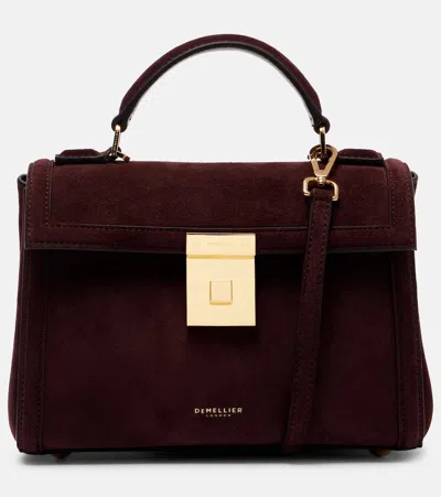 Demellier Paris Suede Tote Bag In Burgundy