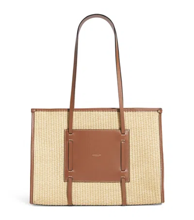 Demellier Raffia-leather Capri Tote Bag In Neutral