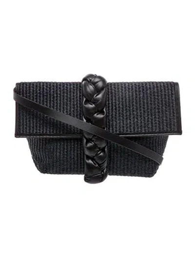 Pre-owned Demellier Raffia London Verona Mini In Black