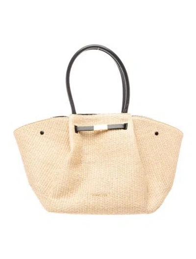 Pre-owned Demellier Raffia Midi New York Medium In Neutrals