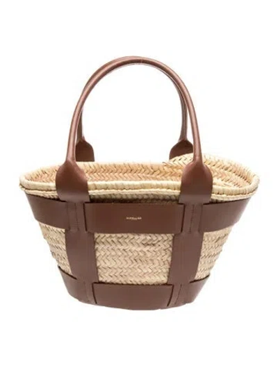 Pre-owned Demellier Raffia Santorini In Neutrals