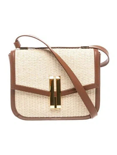Pre-owned Demellier Raffia The Vancouver Small In Neutral