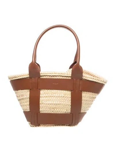 Pre-owned Demellier Raffia Top Handle Bag In Neutral