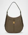 Demellier Siena Crescent Leather Hobo Bag