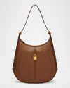 Demellier Siena Crescent Leather Hobo Bag