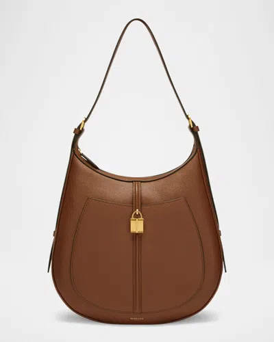 Demellier Siena Crescent Leather Hobo Bag