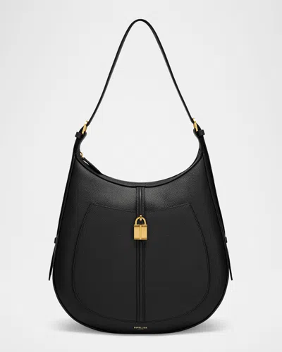 Demellier Siena Crescent Leather Hobo Bag