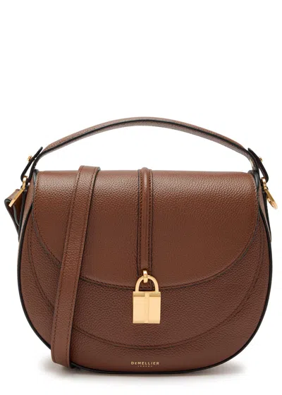 Demellier Siena Grained Leather Saddle Bag In Brown