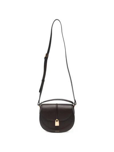 Demellier Siena Grained Leather Saddle Bag In Brown
