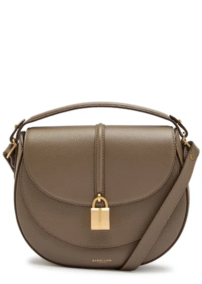 Demellier Siena Grained Leather Saddle Bag In Green