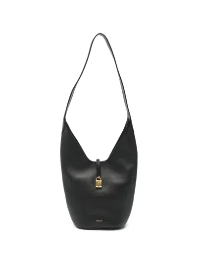 Demellier Siena Grained-leather Shoulder Bag In Black